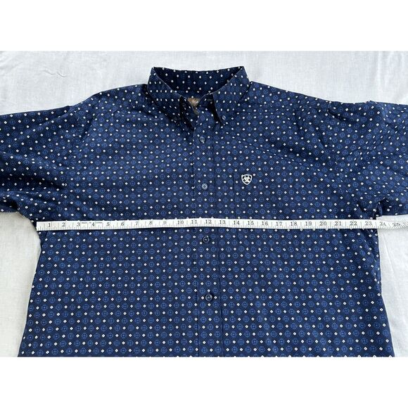 Ariat Western Button Down Size Large, Dark Blue Flower Pattern Casual Dress - Picture 3 of 5